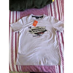 NWT Superdry Purple Graphic Logo Cotton Crew Neck Short Sleeve T-Shirt Size 6